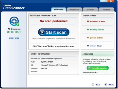 DriverScanner Screenshot