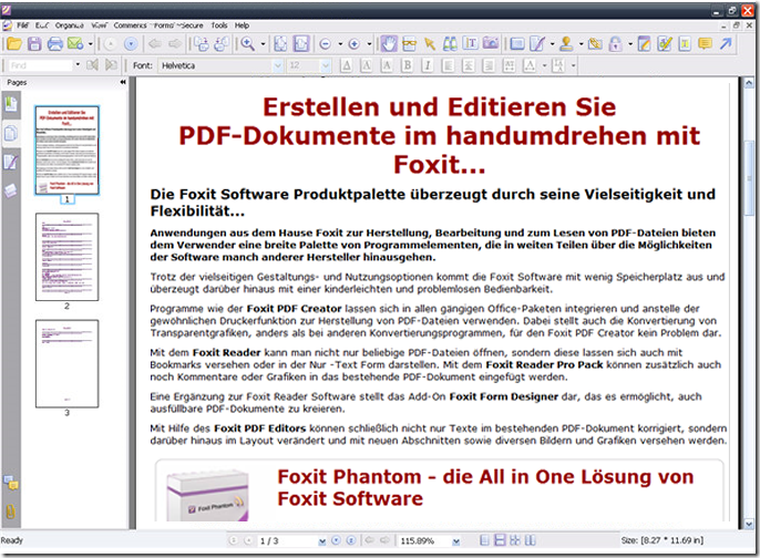 Foxit Phantom PDF Editor und Konverter
