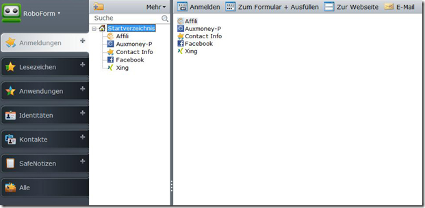 RoboForm Passwort Manager Screenshot 2