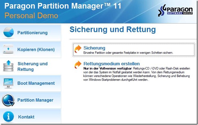 Paragon Partition Manager Screenshot 2